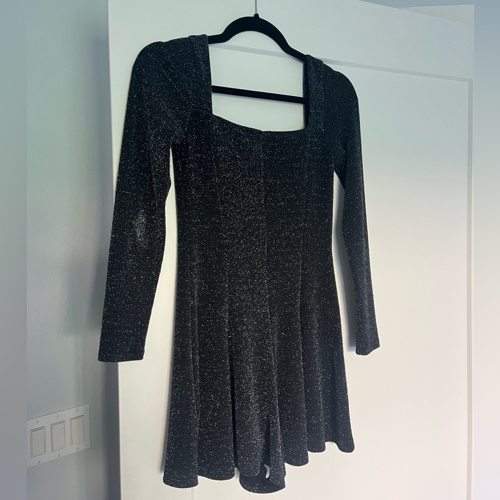 UO Kristi Sparkly Metallic Romper